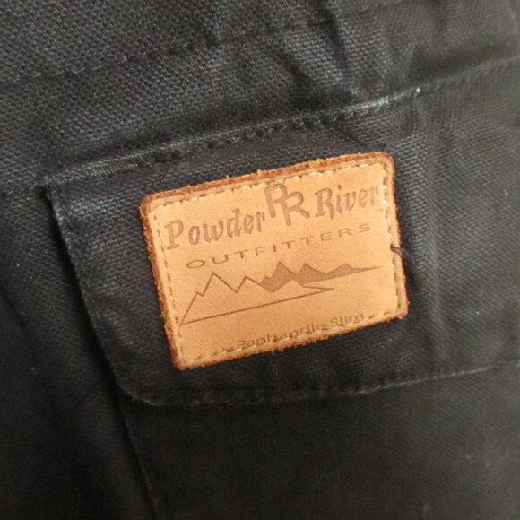 Vintage Womens Rancher Jacket Powder River Outfitters Black Canvas Embroidered - Picture 6 of 11